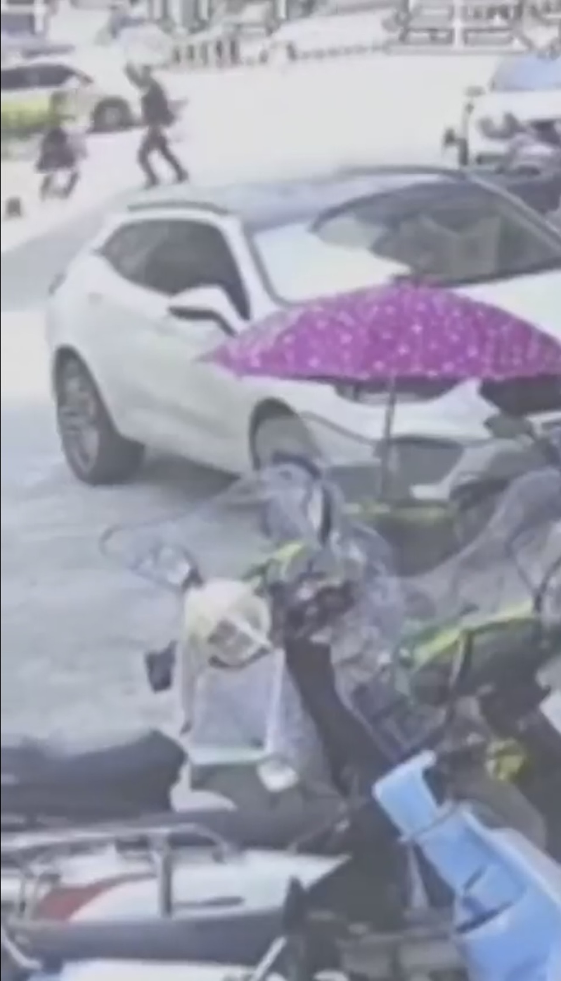該男子手持鐮刀,當街砍人。(影片截圖) 該男子手持鐮刀,當街砍人。(影片截圖)
