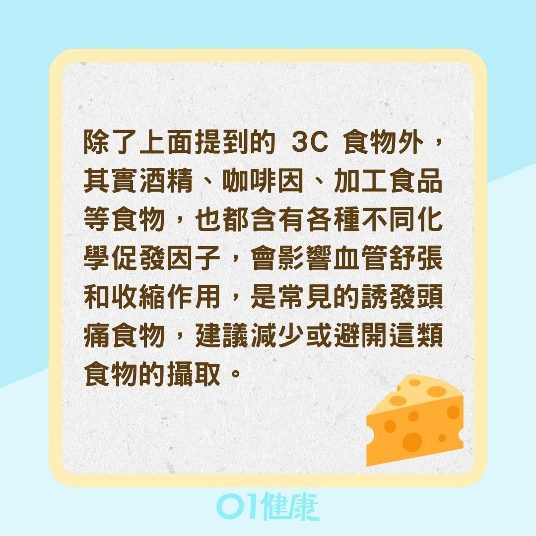 偏頭痛地雷食物（01製圖）