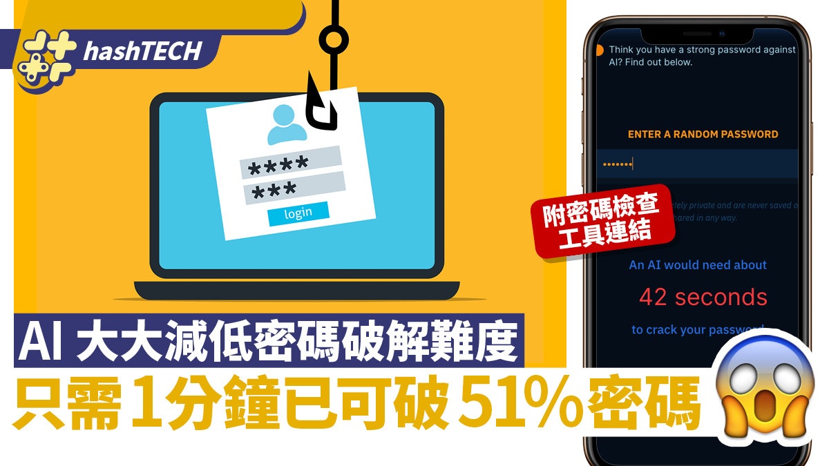 A.I.只需1分鐘已可破51%密碼?3大方法提升密碼安全、附檢查工具 A.I.只需1分鐘已可破51%密碼?3大方法提升密碼安全、附檢查工具