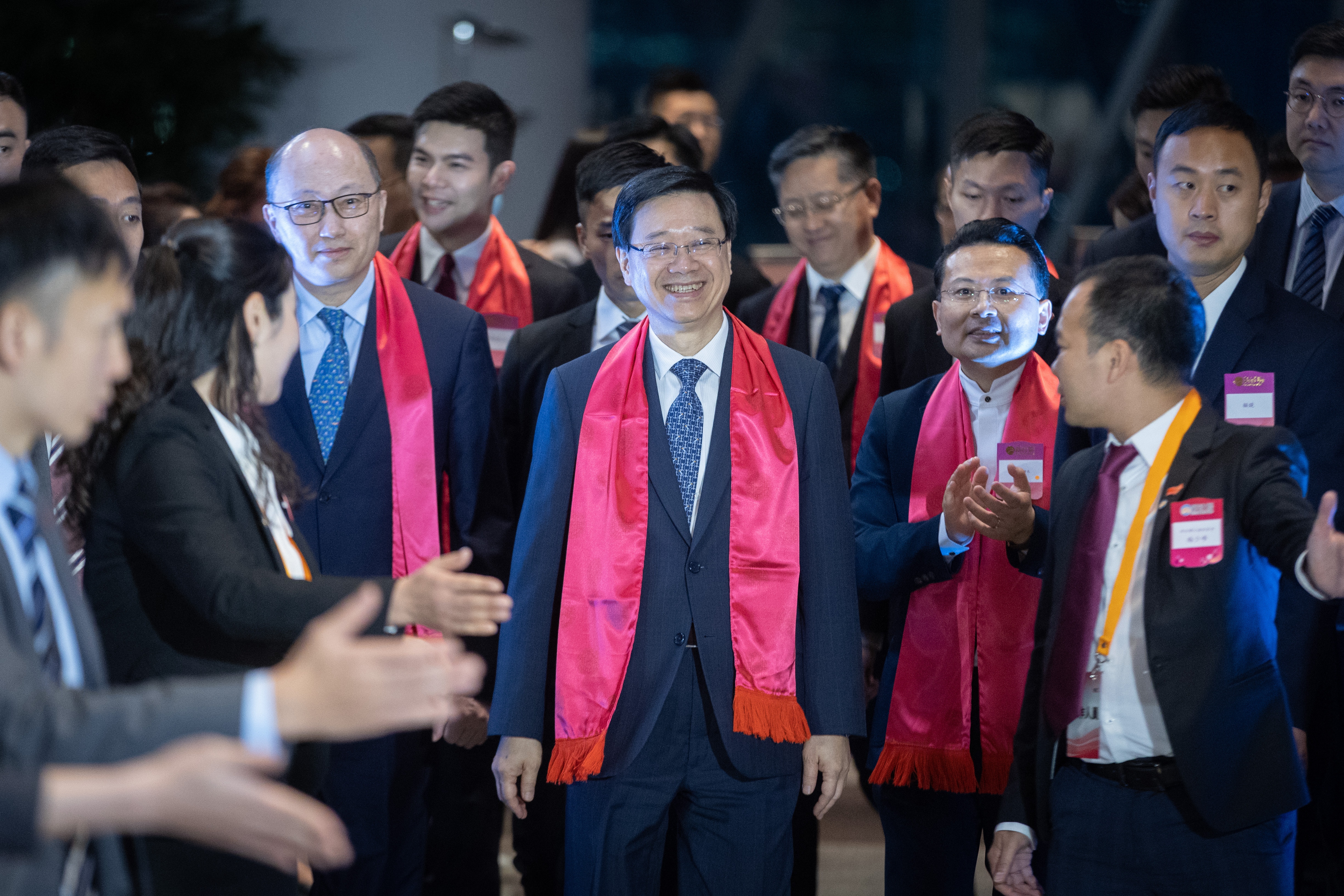 李家超出席新社聯38周年會慶暨第十四屆常務理事會就職典禮。（廖雁雄攝）