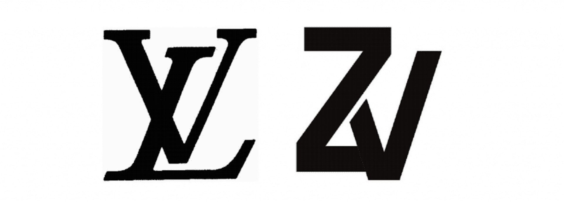 左邊是Louis Vuitton商標，右邊是Zadig & Voltaire商標。