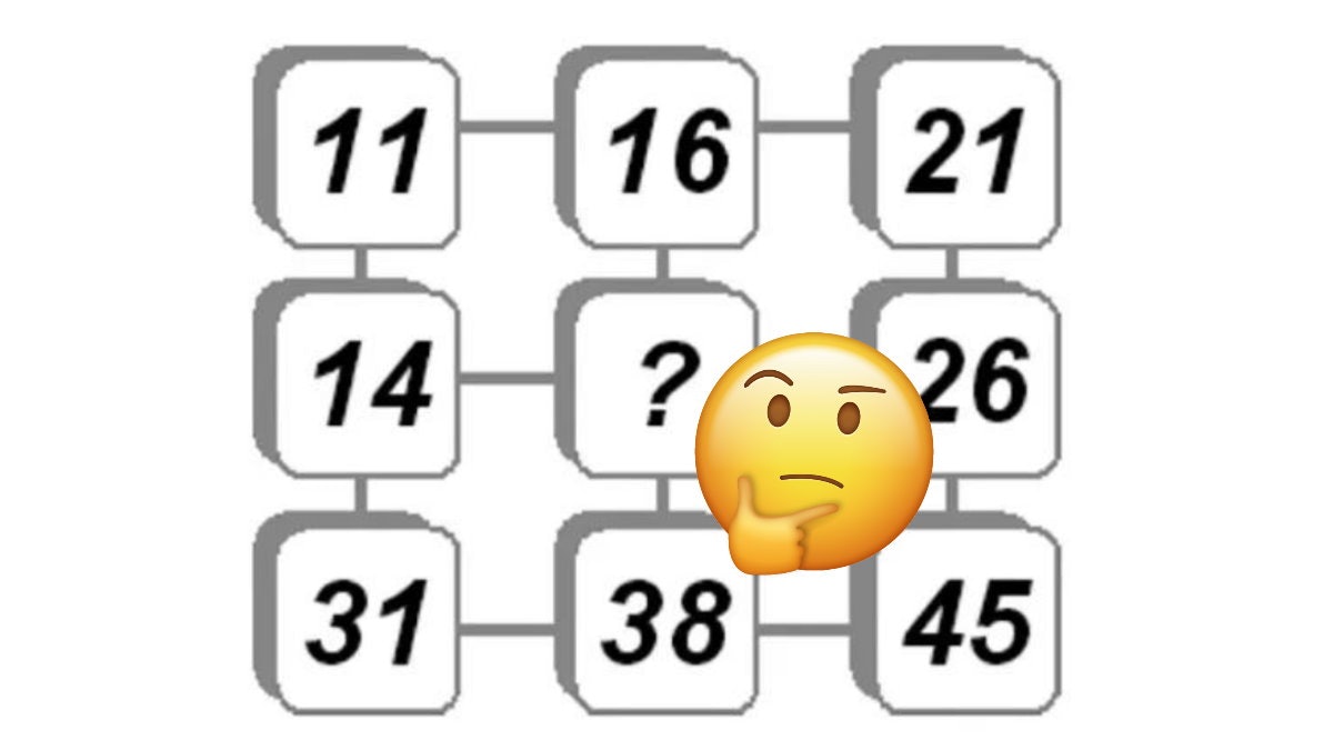 數字IQ題|圖片中間嗰格「?」應填啲乜?入嚟玩更多類似智力挑戰 數字IQ題|圖片中間嗰格「?」應填啲乜?入嚟玩更多類似智力挑戰