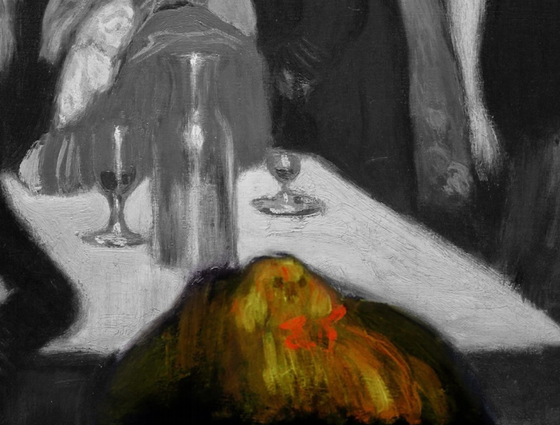 於是他就把作品拿去做X射線螢光光譜分析,沒想到意外的發現,畢卡索原本在這裡畫了一隻綁著蝴蝶結的毛茸茸狗狗。(紐約古根漢美術館) 於是他就把作品拿去做X射線螢光光譜分析,沒想到意外的發現,畢卡索原本在這裡畫了一隻綁著蝴蝶結的毛茸茸狗狗。(紐約古根漢美術館)
