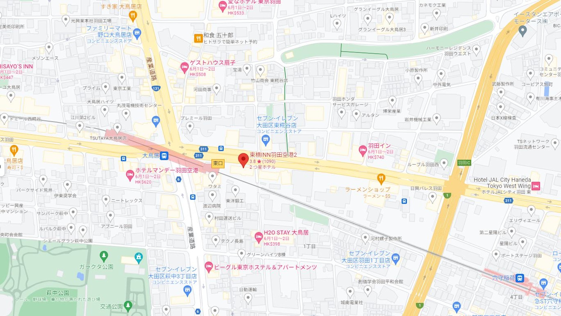 東横INN羽田機場2位於與東京玄關口羽田機場只有相隔三站的大鳥居站,全新改裝開幕後房價維持不變但住宿品質大大提升,是羽田機場周遭的住宿新選擇,且旅館與機場間還有免費接駁巴士超方便。(Google Map) 東横INN羽田機場2位於與東京玄關口羽田機場只有相隔三站的大鳥居站,全新改裝開幕後房價維持不變但住宿品質大大提升,是羽田機場周遭的住宿新選擇,且旅館與機場間還有免費接駁巴士超方便。(Google Map)
