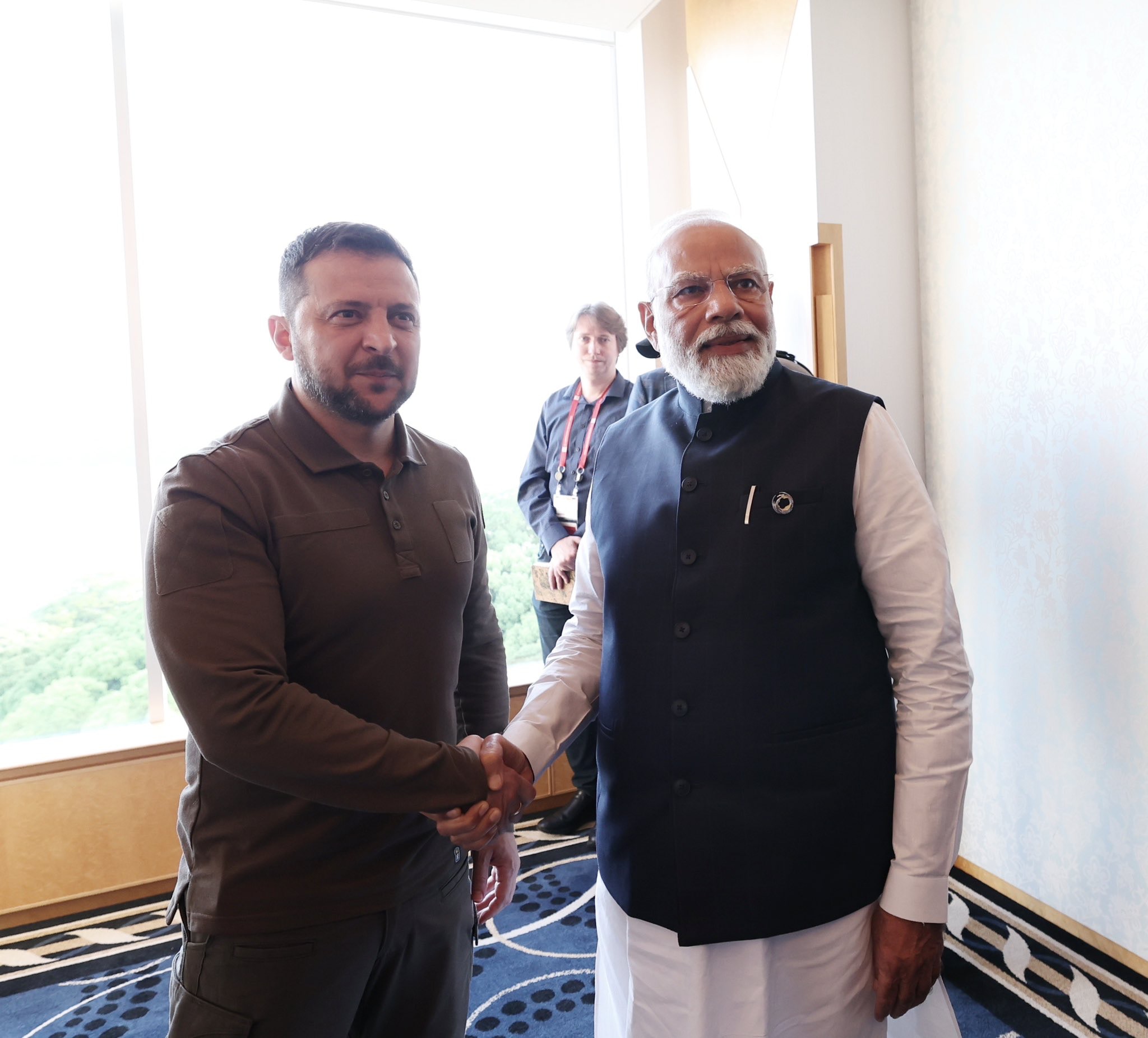 G7峰會第二天：澤連斯基2023年5月20日會晤印度總理莫迪（Narendra Modi）（Twitter@PMO India）
