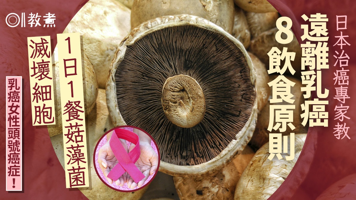 乳癌飲食|溫裕紅乳癌離世 日本醫生教8飲食原則助防癌每日1菇餐 乳癌飲食|溫裕紅乳癌離世 日本醫生教8飲食原則助防癌每日1菇餐