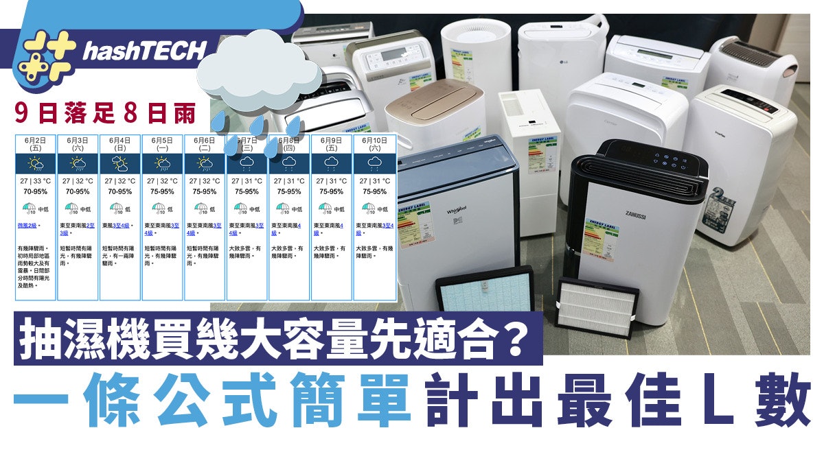 抽濕機推薦容量|水箱幾大先適合你?一條公式簡單計出最佳公升數 抽濕機推薦容量|水箱幾大先適合你?一條公式簡單計出最佳公升數