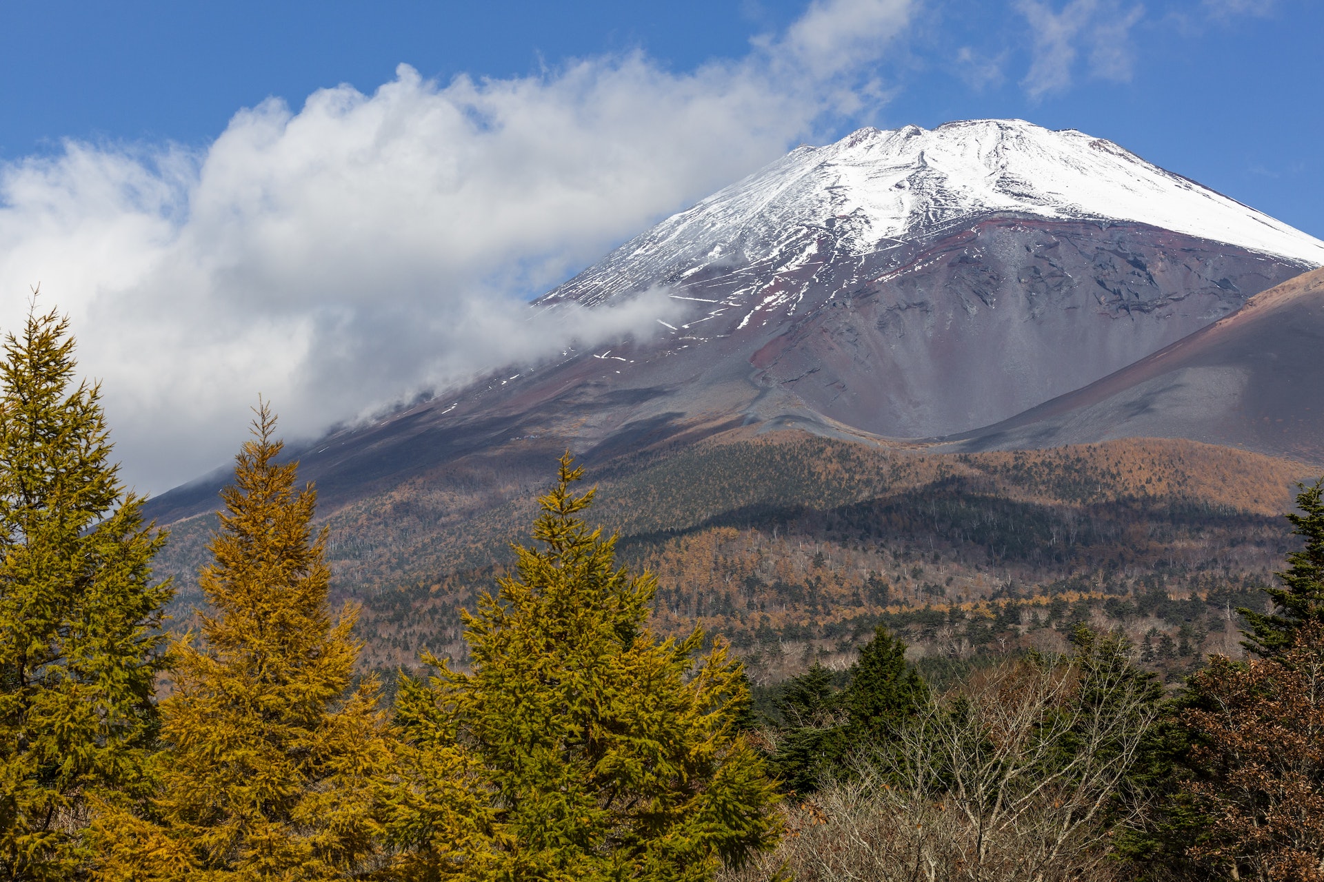 圖為2021年11月6日，富士山遠景。（Getty Images）