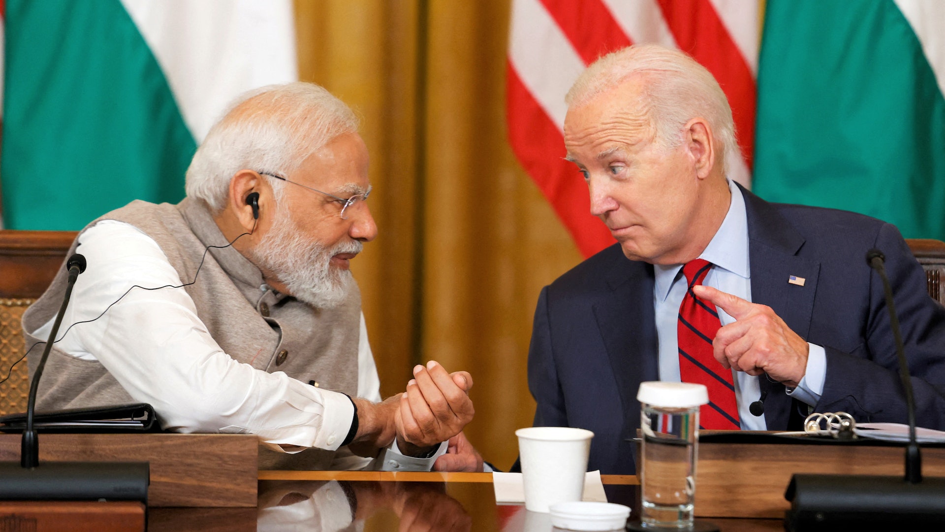 莫迪訪問美國:圖為2023年6月23日,美國總統拜登(Joe Biden)和印度總理莫迪(Narendra Modi)在白宮會面。(REUTERS) 莫迪訪問美國:圖為2023年6月23日,美國總統拜登(Joe Biden)和印度總理莫迪(Narendra Modi)在白宮會面。(REUTERS)