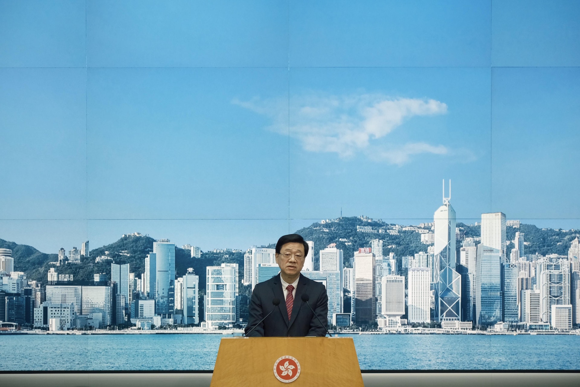 6月27日,李家超公布首屆行政長官表揚榜,土耳其地震的特區救援隊獲表揚。(盧翊銘攝) 6月27日,李家超公布首屆行政長官表揚榜,土耳其地震的特區救援隊獲表揚。(盧翊銘攝)