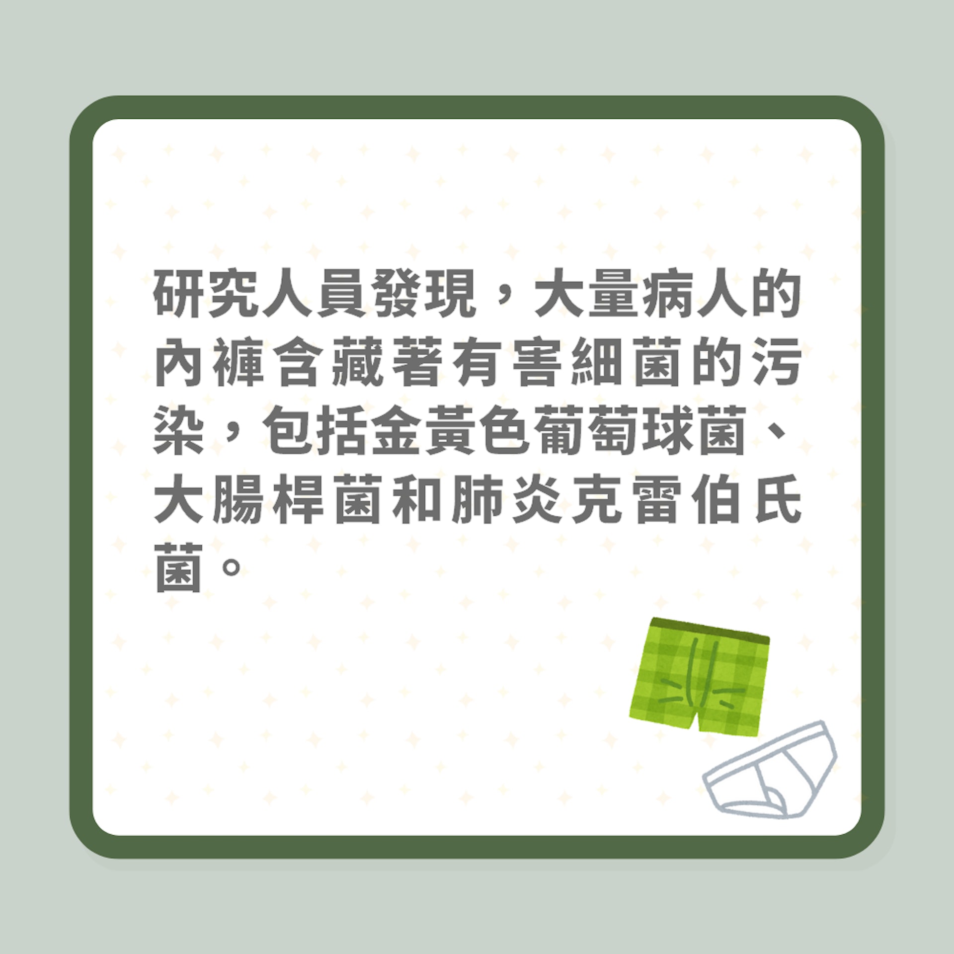 底褲暗藏超級細菌?(01製圖) 底褲暗藏超級細菌?(01製圖)