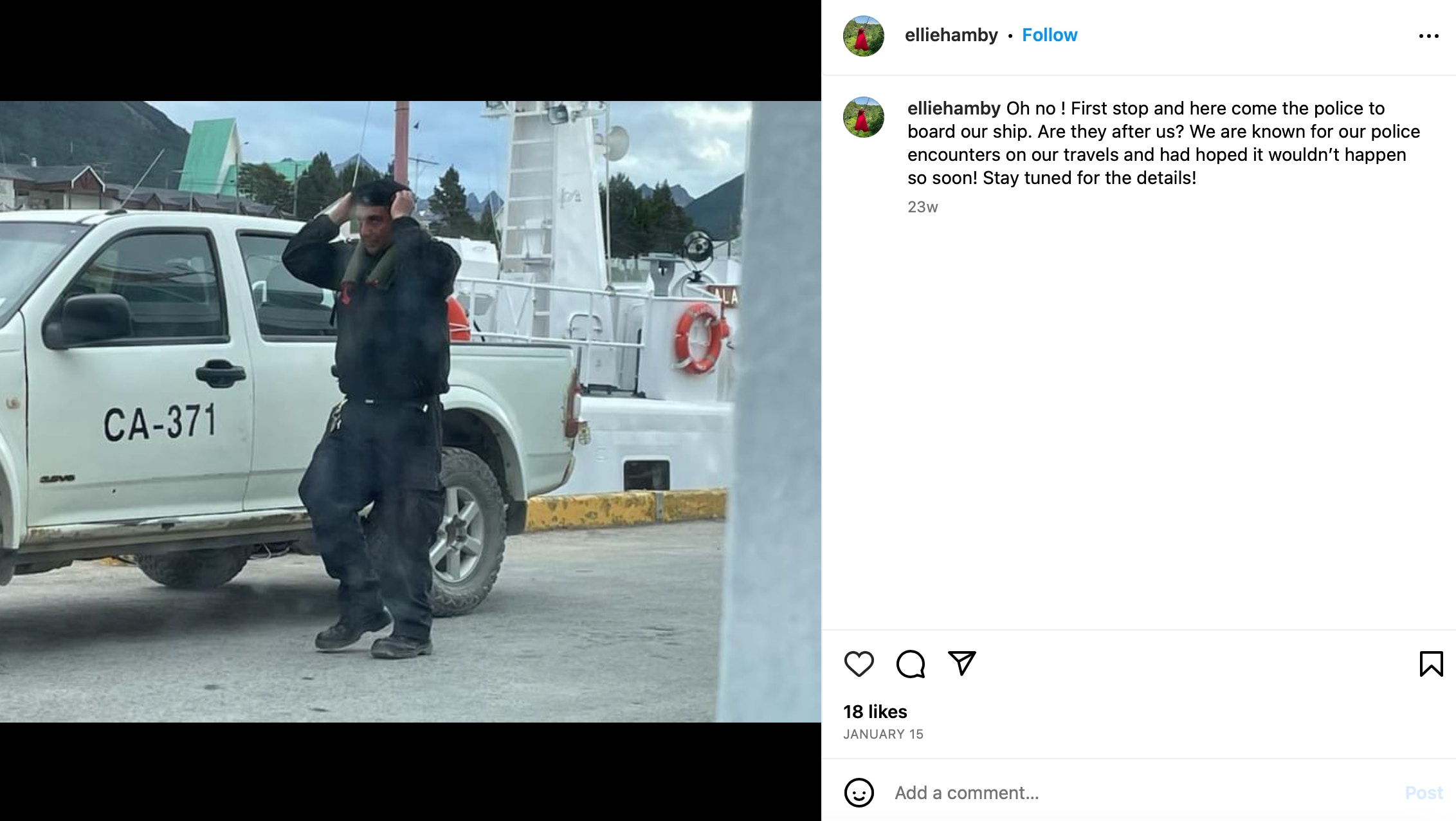 她們的旅程經歷亦非比尋常，十分符合兩人的探險家個性（IG@elliehamby）