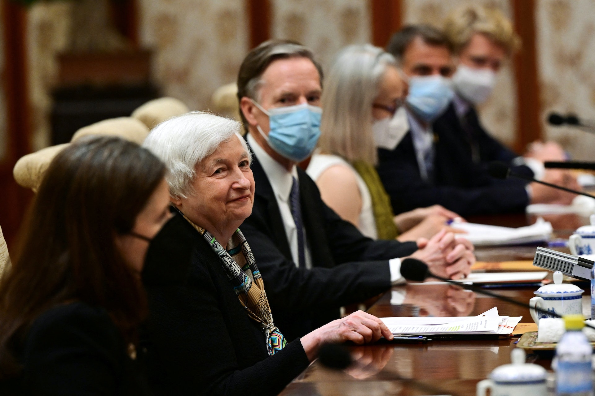 美國財長耶倫(Janet Yellen)2023年7月8日在北京會晤中國國務院副總理何立峰(不在圖內)(Reuters) 美國財長耶倫(Janet Yellen)2023年7月8日在北京會晤中國國務院副總理何立峰(不在圖內)(Reuters)