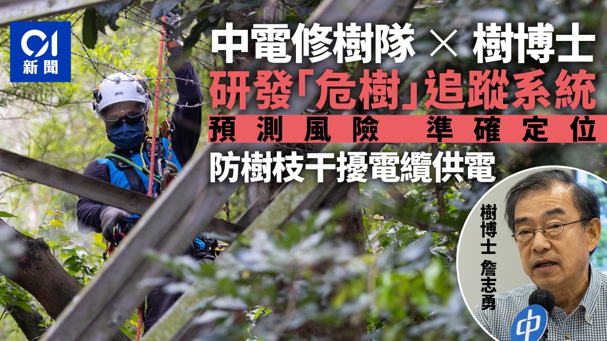 中電修樹隊與「樹博士」研發系統鎖定風險樹木位置　確保供電穩定