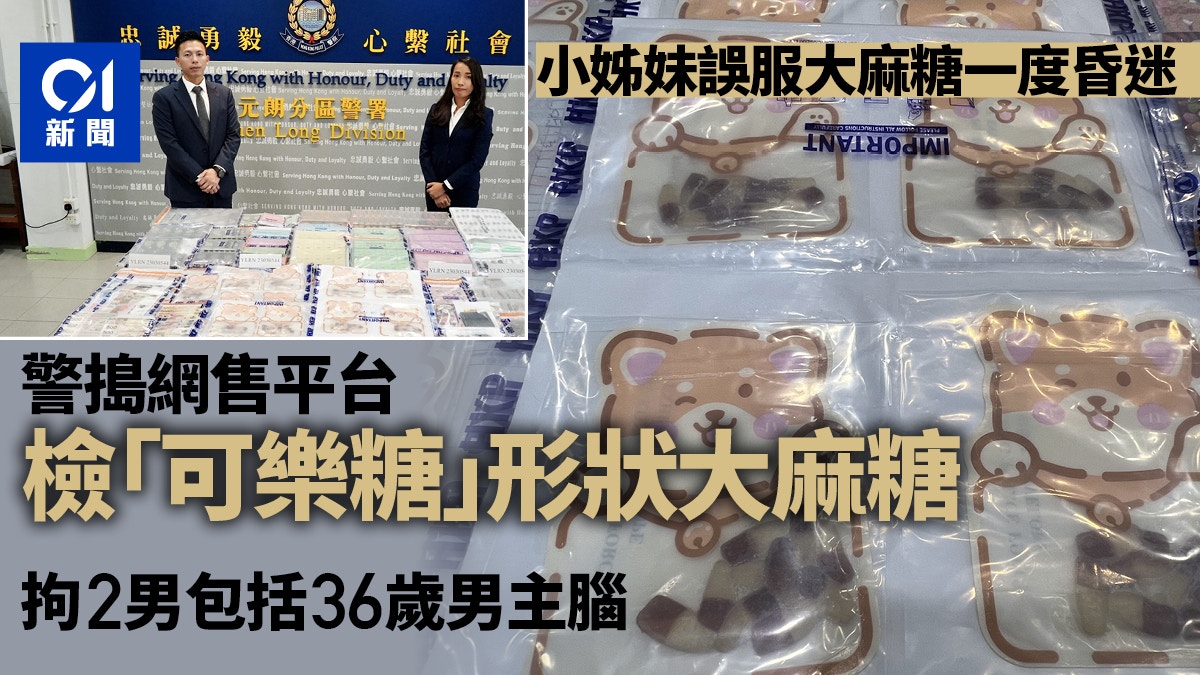 小姊妹誤服大麻糖警拘涉事網售集團2男檢「可樂糖」形大麻糖