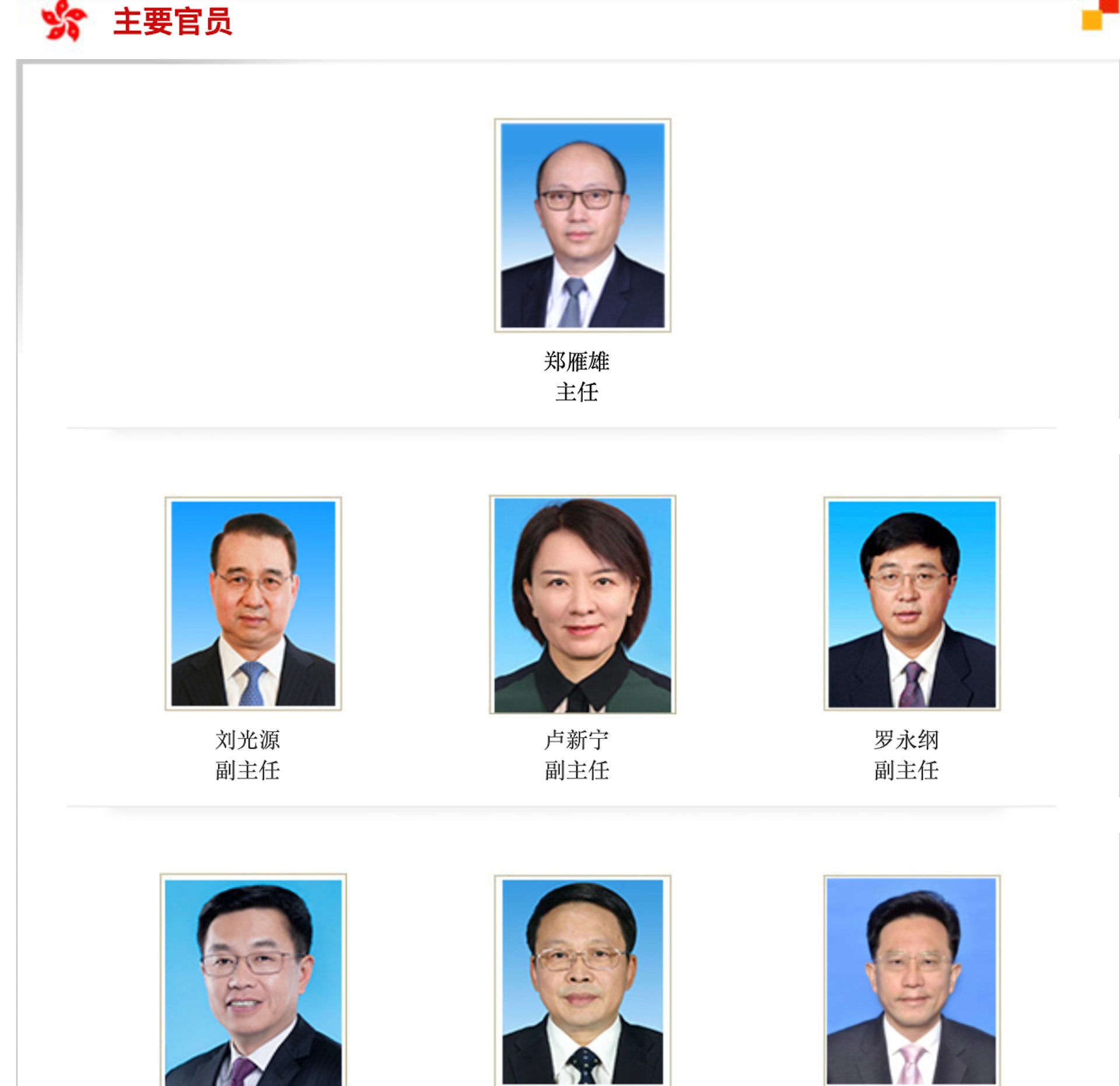 中聯辦網頁已更新,劉光源在副主任當中排名第一(中聯辦網頁截圖) 中聯辦網頁已更新,劉光源在副主任當中排名第一(中聯辦網頁截圖)