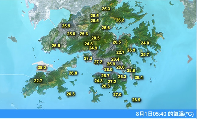 （天文台網頁圖片）