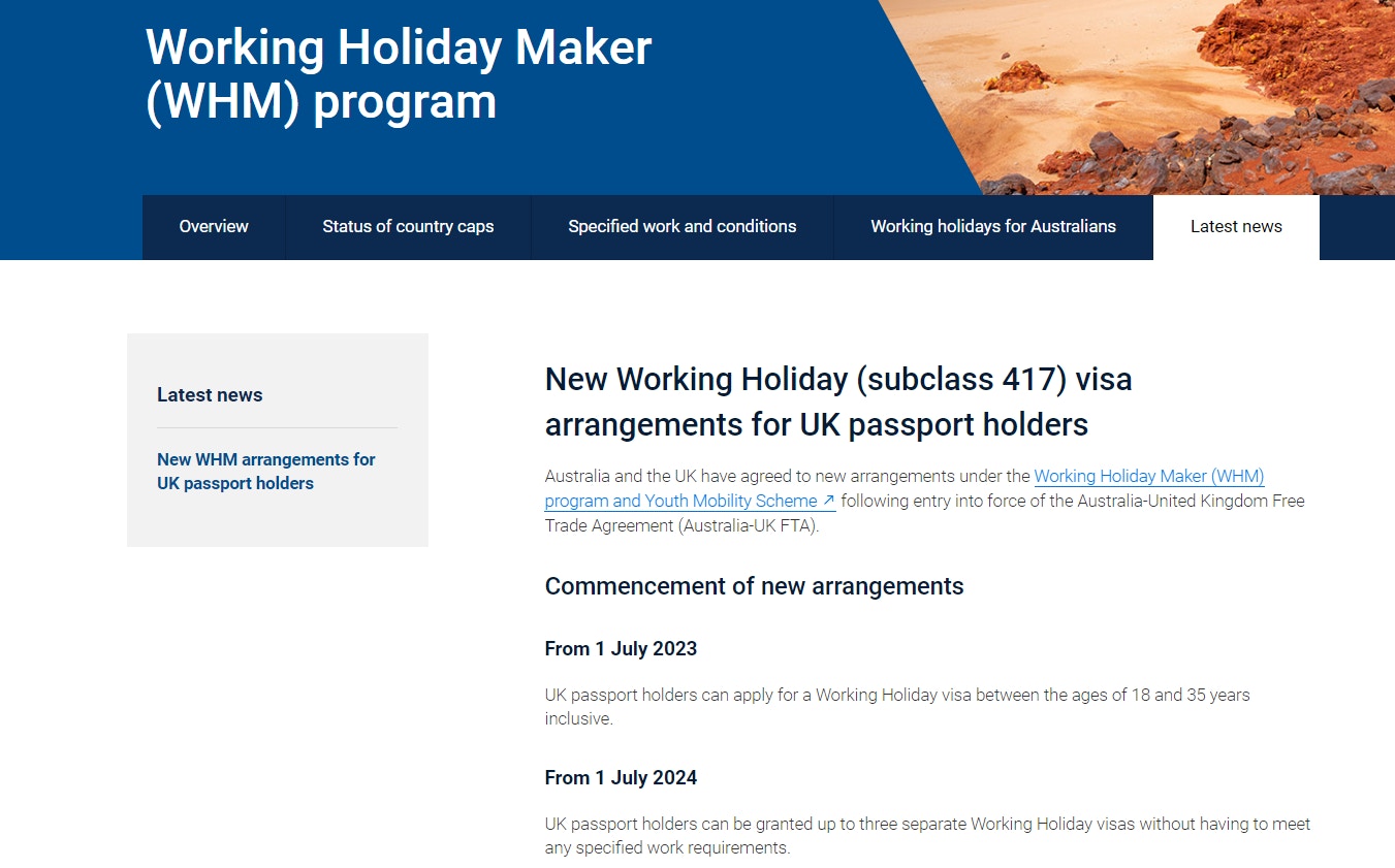 澳洲工作假期新安排持BNO者年齡上限35歲+可留3年不限特定工作