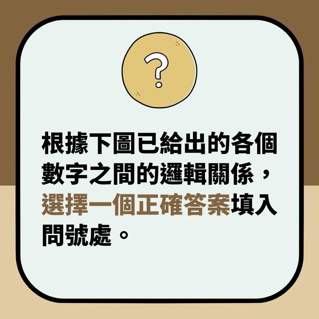 數字IQ題｜圖中個「？」應該填啲乜？搵到邏輯關係答案超簡單（01製圖）