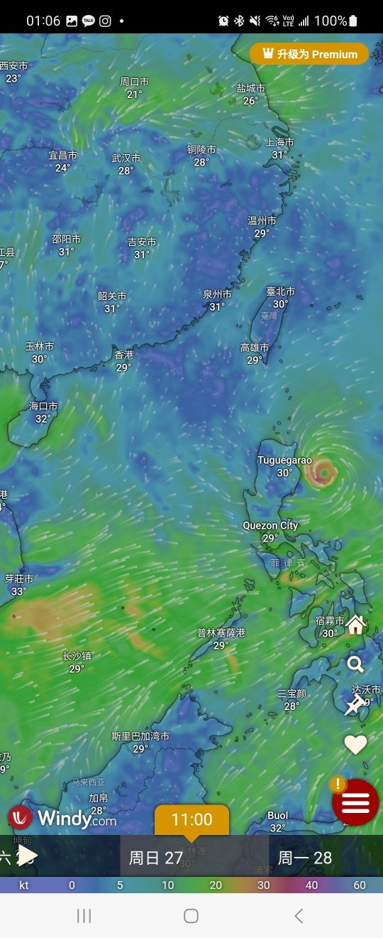 8月27日預測氣象圖（ECMWF／Windy.com）