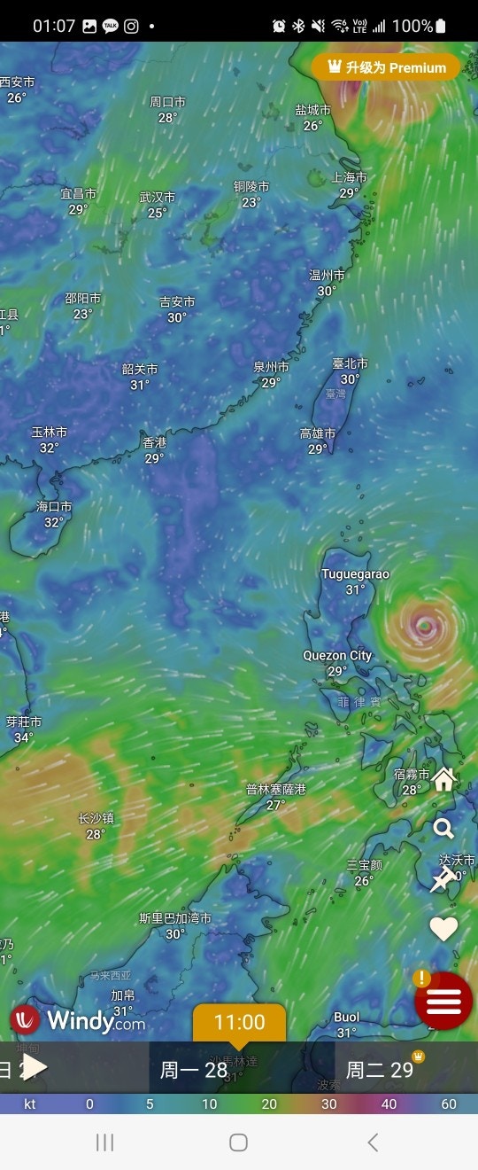 8月28日預測氣象圖（ECMWF／Windy.com）