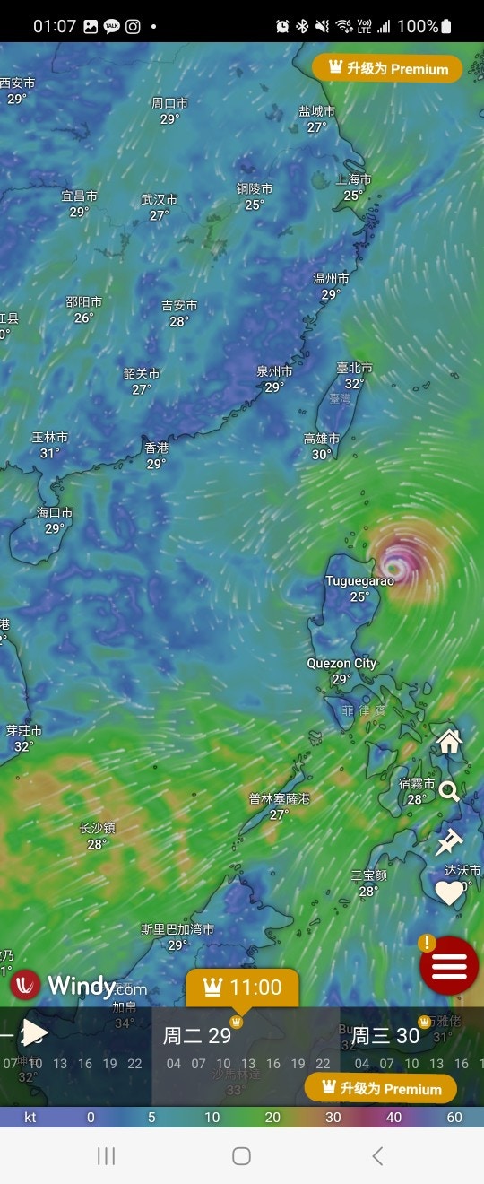 8月29日預測氣象圖（ECMWF／Windy.com）