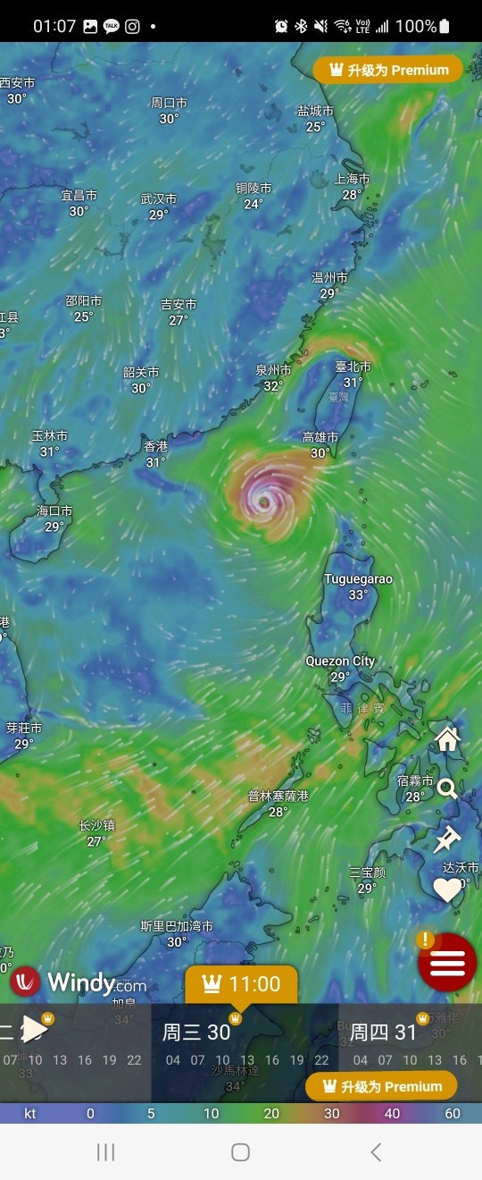 8月30日預測氣象圖（ECMWF／Windy.com）