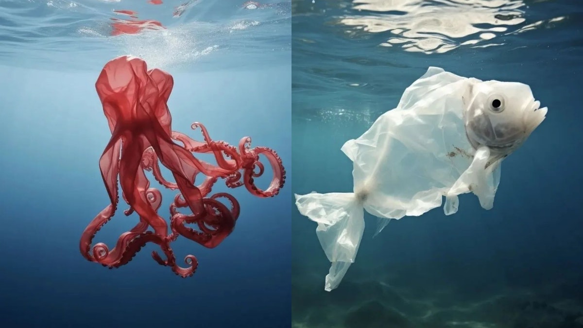 AI繪圖|假如海洋生物「全部變成膠袋」 另類末日世界引人反思 AI繪圖|假如海洋生物「全部變成膠袋」 另類末日世界引人反思