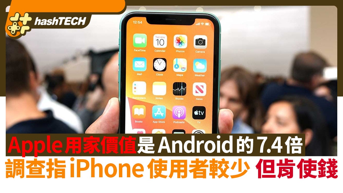 Apple用家價值是Android的7.4倍 調查指iPhone使用者少但肯使錢 Apple用家價值是Android的7.4倍 調查指iPhone使用者少但肯使錢