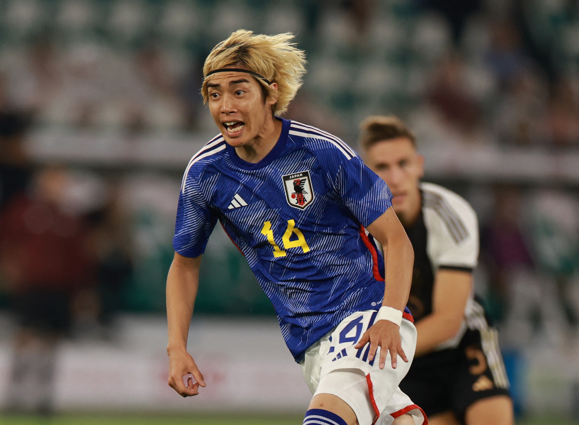 伊東純也為日本打開紀錄。(路透社) 伊東純也為日本打開紀錄。(路透社)