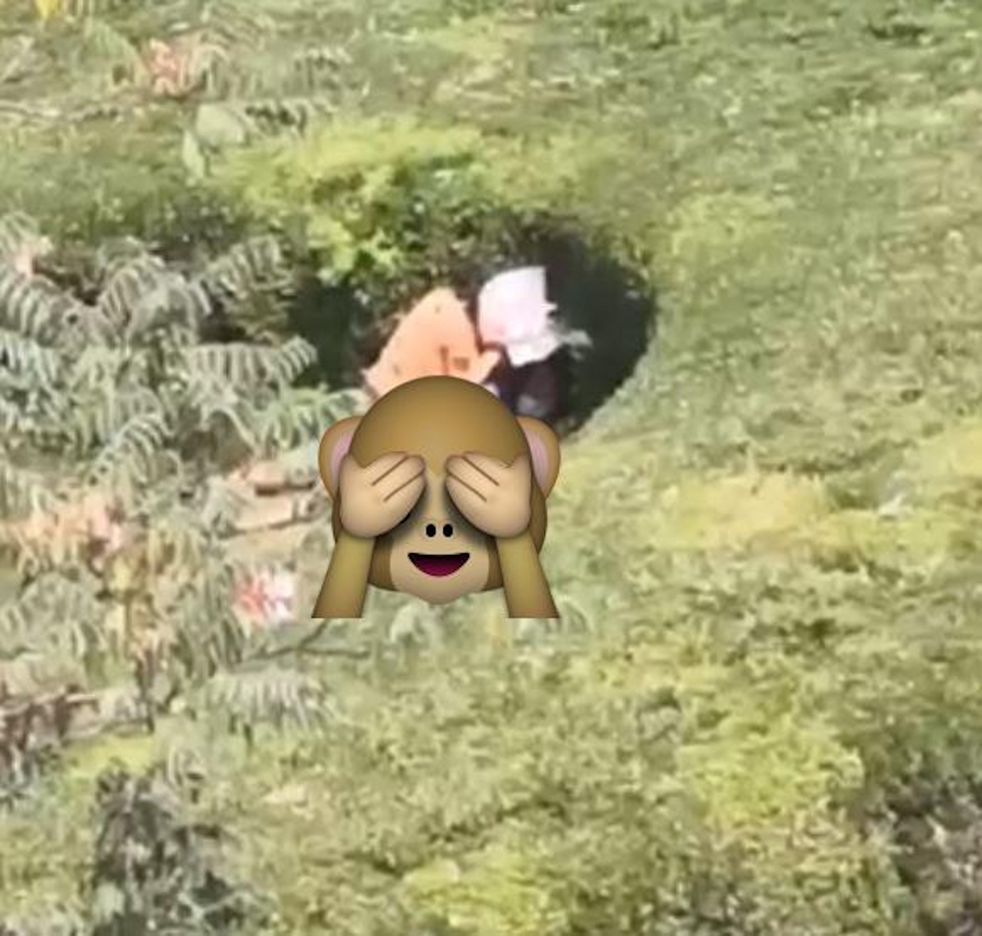內地近日瘋傳1段「巨坑活春宮」影片,沒料到現場意成為打卡熱點。(影片截圖) 內地近日瘋傳1段「巨坑活春宮」影片,沒料到現場意成為打卡熱點。(影片截圖)