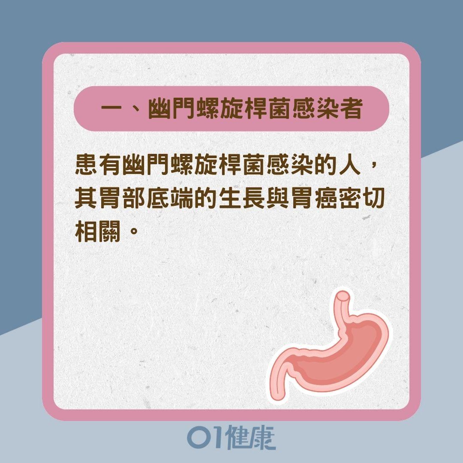 胃癌四大高風險族群(01製圖) 胃癌四大高風險族群(01製圖)