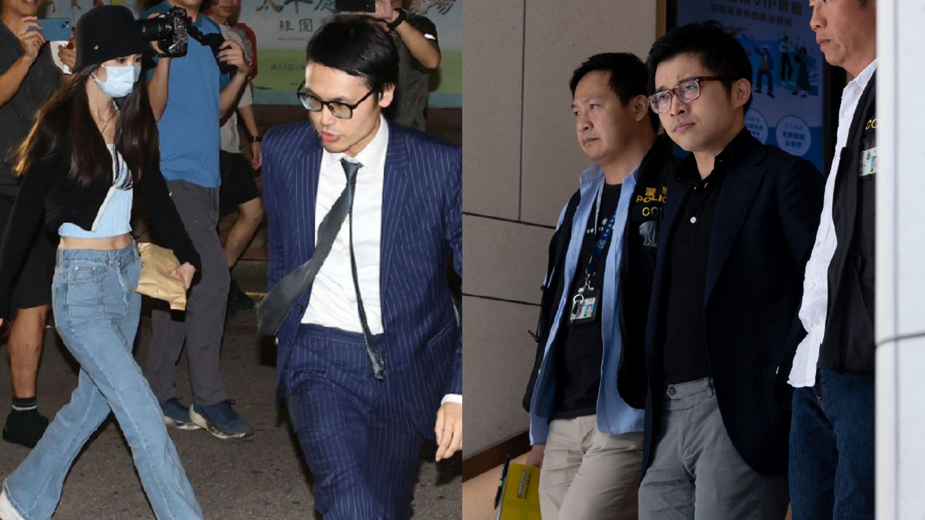 JPEX案｜裕美與律師到中區警署接林作保釋手持文件神情凝重