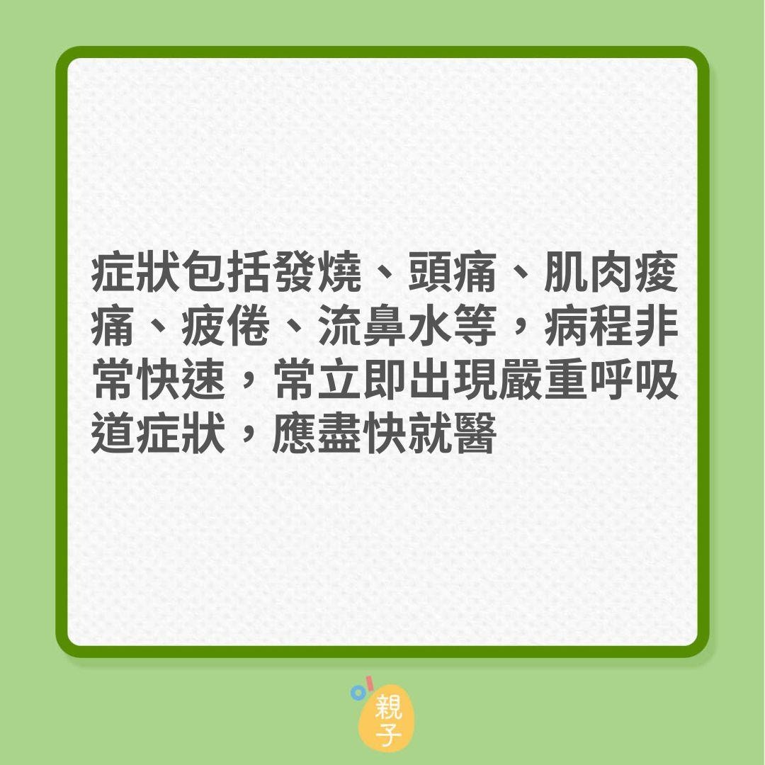 流感｜未必是感冒！4種呼吸道疾病要提防！（01製圖）