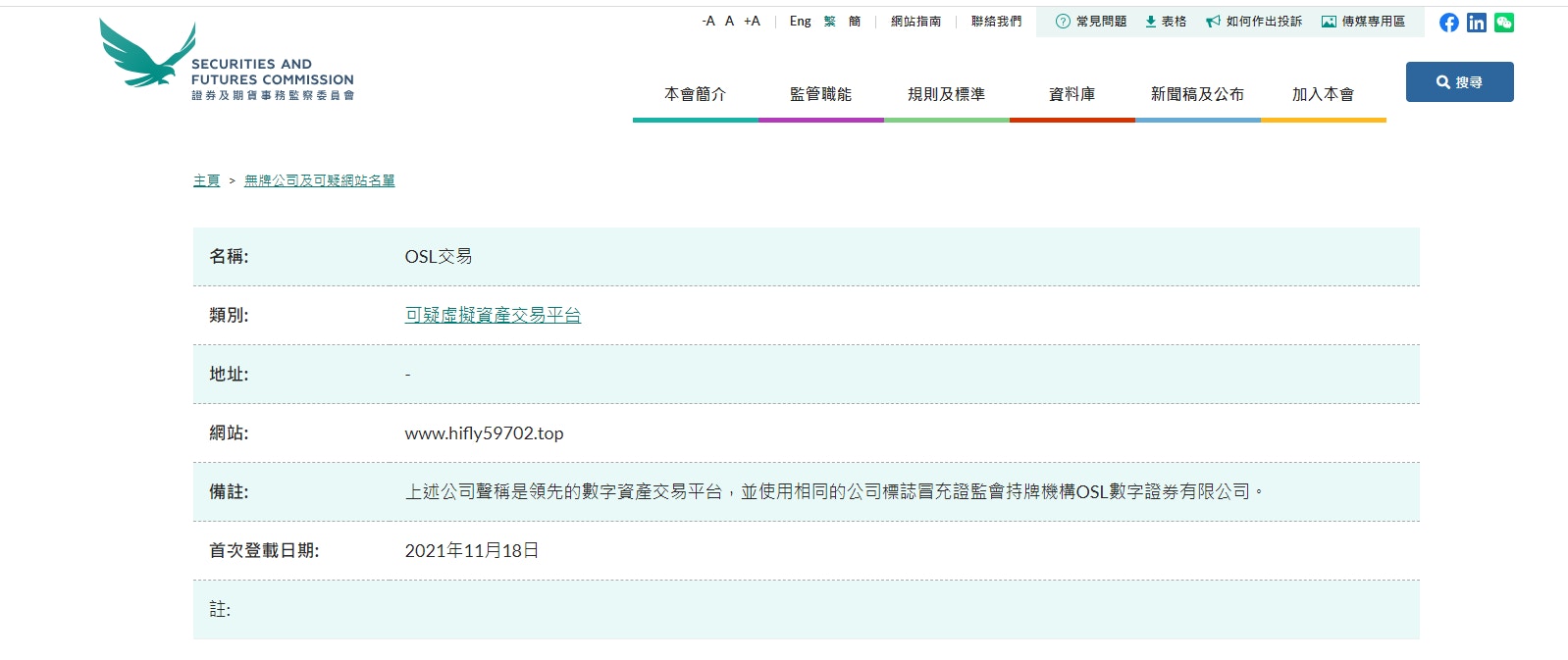 JPEX｜證監會列出6個可疑虛擬資產交易平台另公布4企正申請牌照