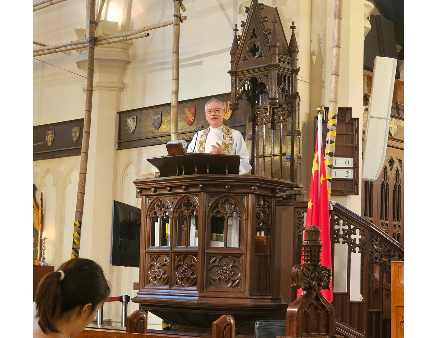 十一國慶｜聖約翰座堂崇拜擺放國旗管浩鳴：有為國家祈禱環節