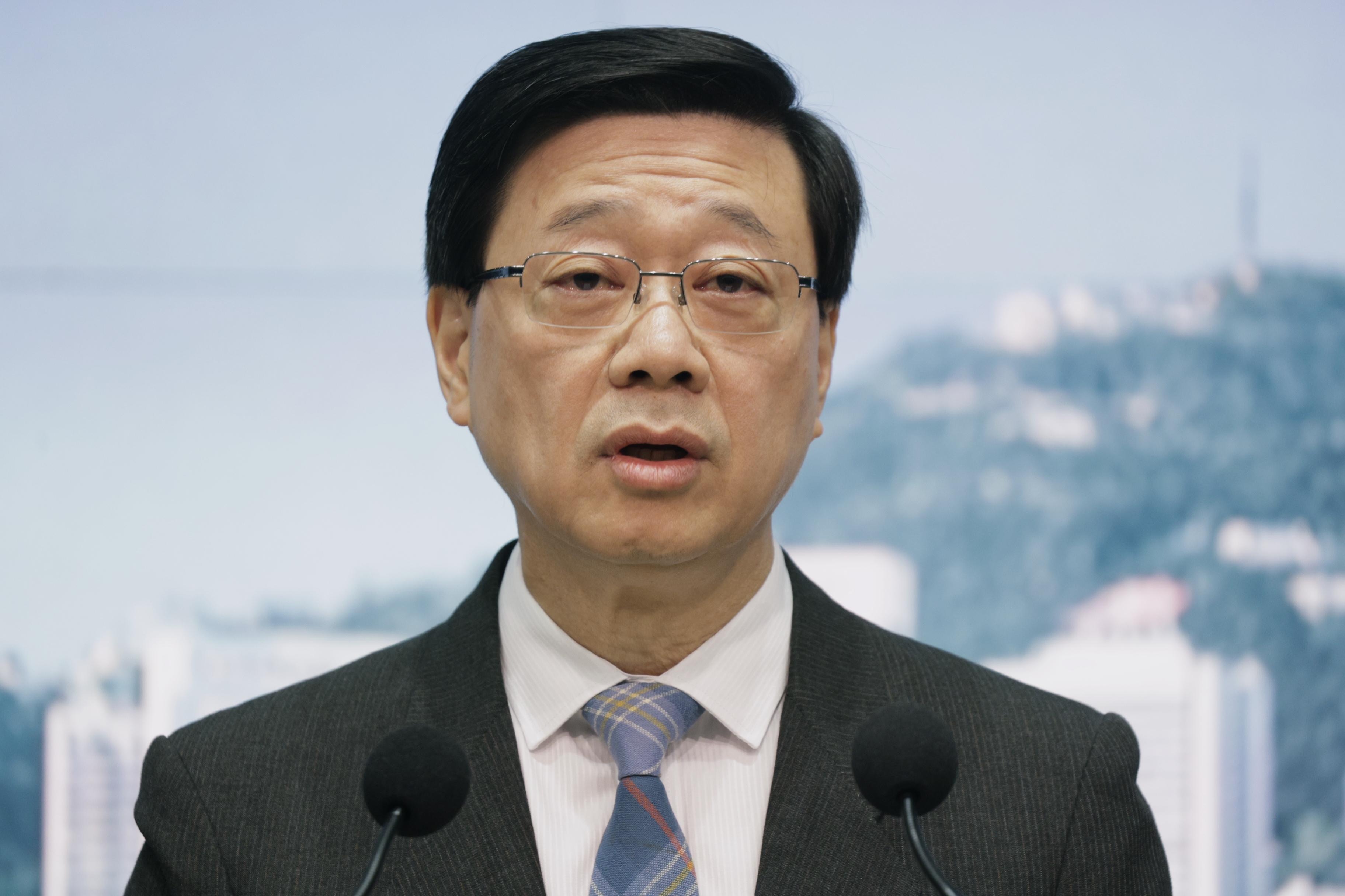 李家超以港大當然校監身份回應涉及校長張翔的投訴，指港大校方有機制處理（歐嘉樂攝）