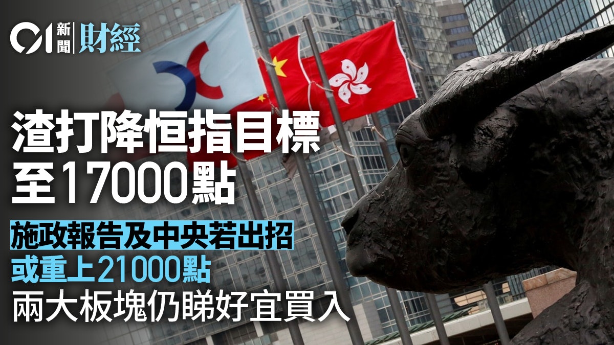 渣打降恒指目標至17000點 施政報告若出新財策 或重登21000點 渣打降恒指目標至17000點 施政報告若出新財策 或重登21000點
