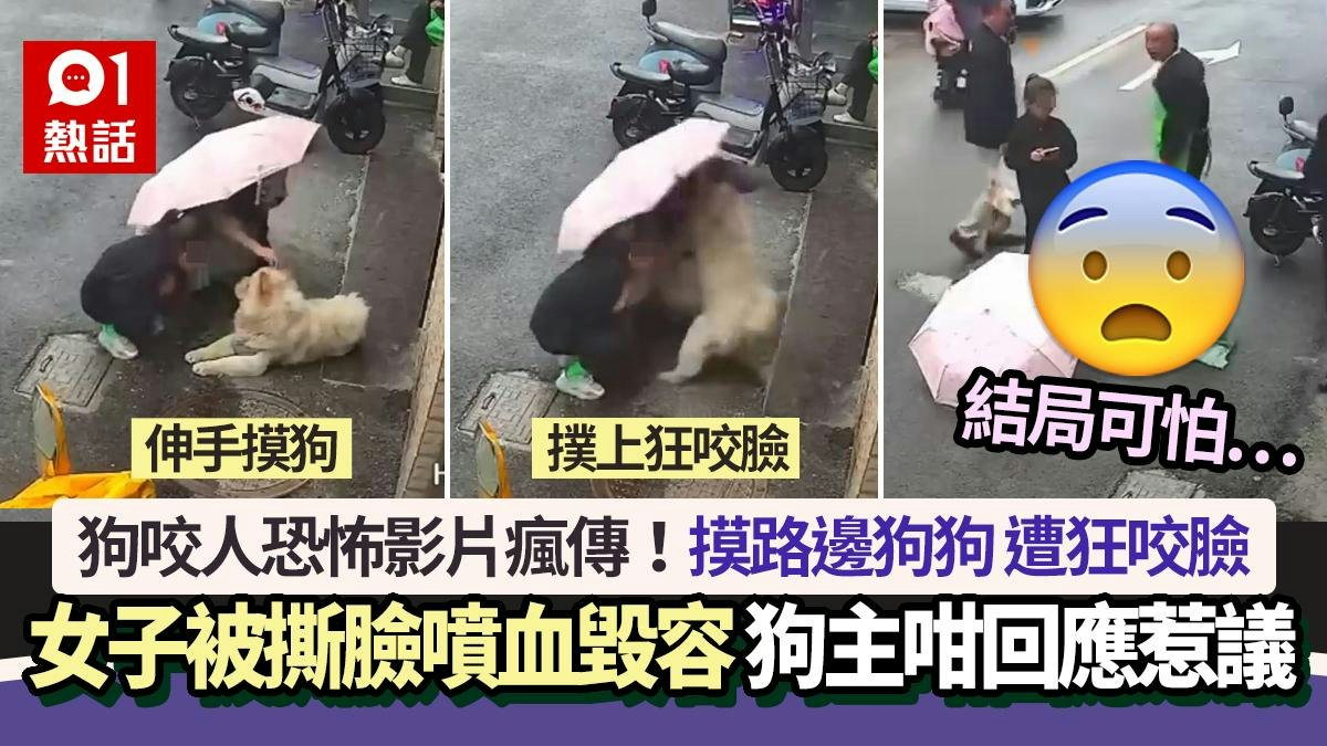 狗咬人恐怖影片!逗路邊狗狗 女子遭狂咬臉噴血毀容 狗主咁回應 狗咬人恐怖影片!逗路邊狗狗 女子遭狂咬臉噴血毀容 狗主咁回應