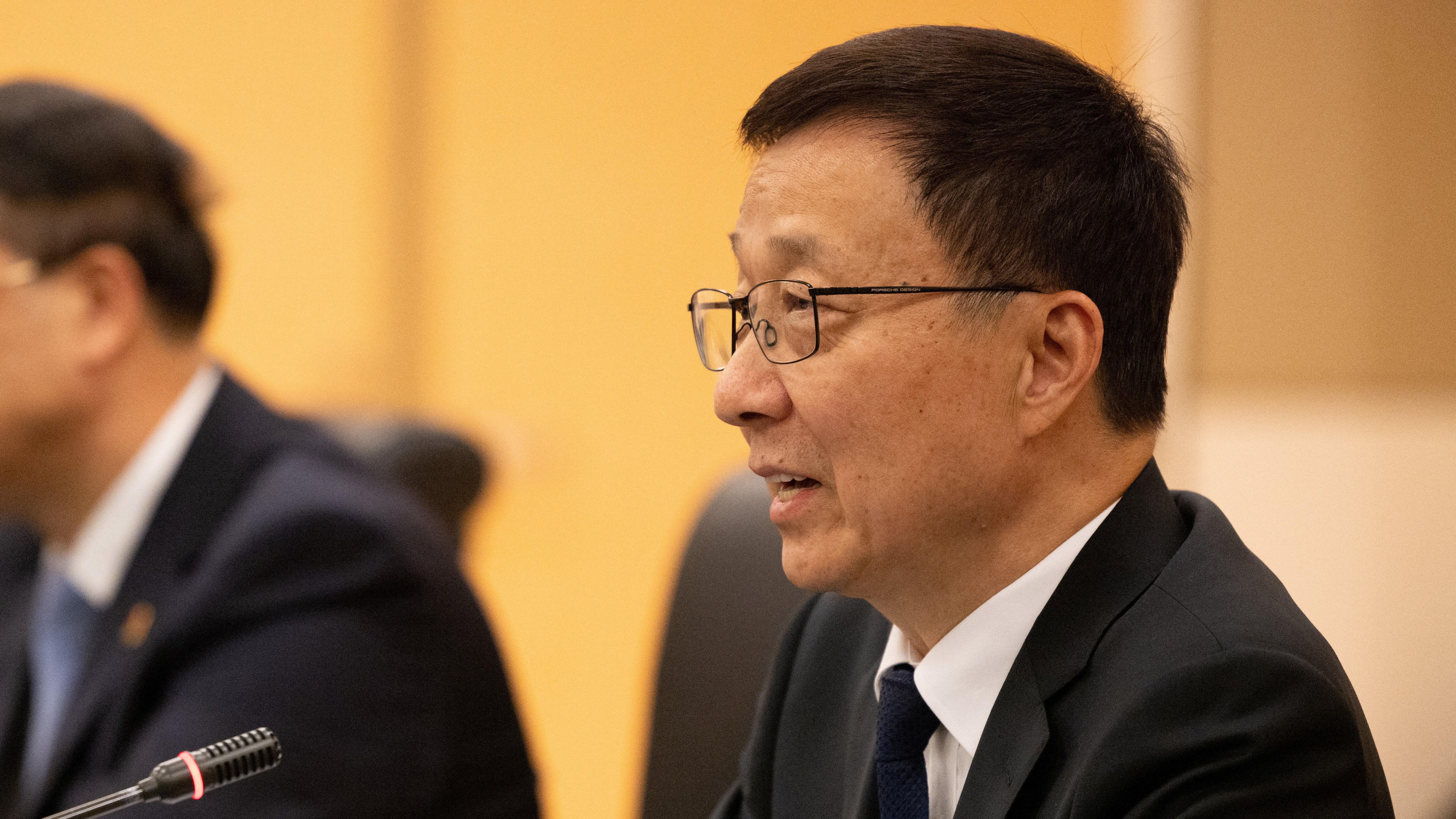 韓正：中國與美國共同利益遠大於分歧加強溝通尤為重要