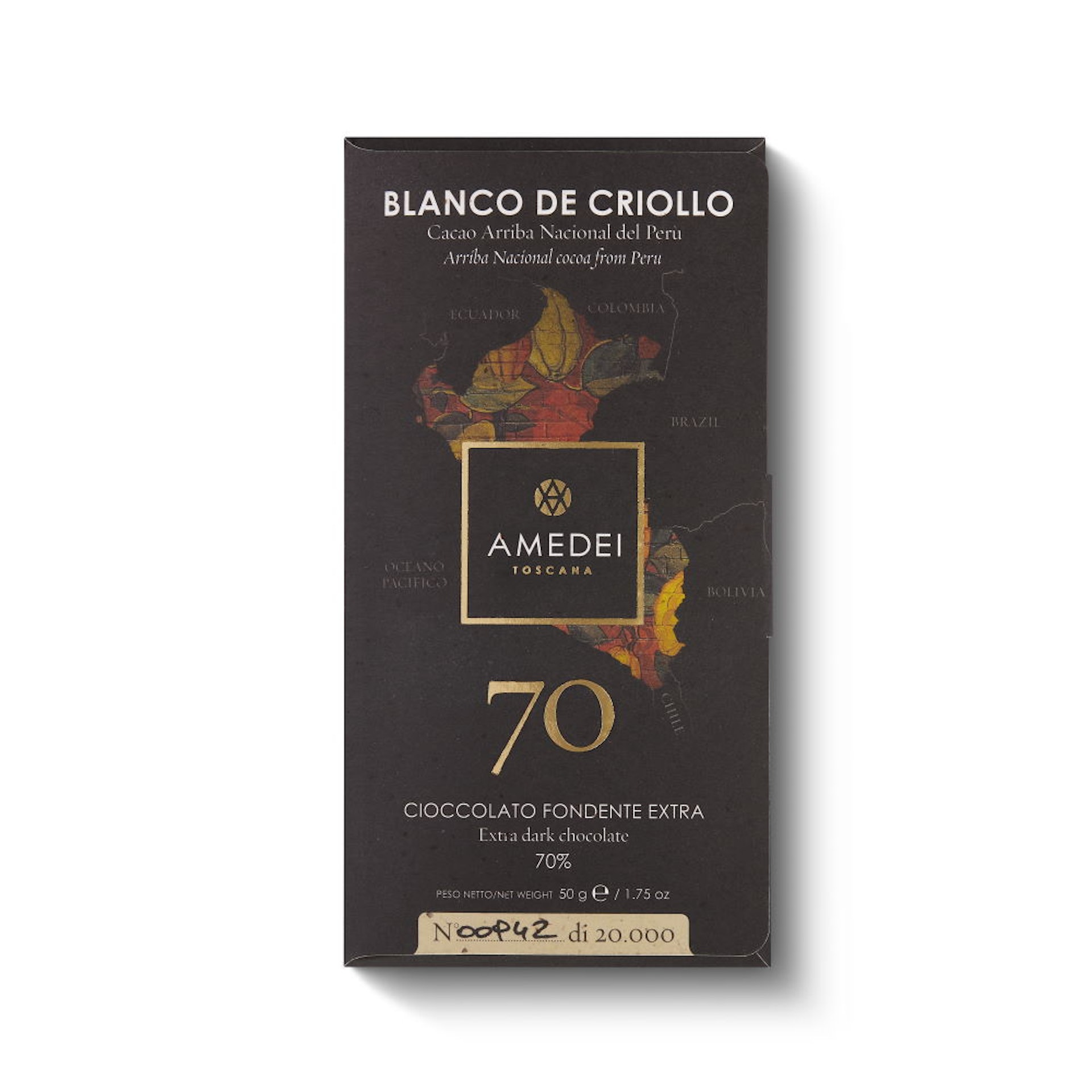 Amedei Blanco De Criollo Extra Dark Chocolate 70%價格:$160/50克,總評分:2星(重金屬鎘含量高於歐盟規定)(網上圖片) Amedei Blanco De Criollo Extra Dark Chocolate 70%價格:$160/50克,總評分:2星(重金屬鎘含量高於歐盟規定)(網上圖片)