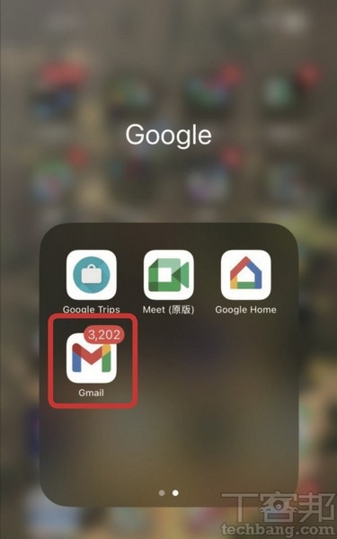 步驟1. 在 iPhone 上開啟 Gmail App，如果沒有 App 也可從瀏覽器登入 Google 帳號。（T客邦提供）