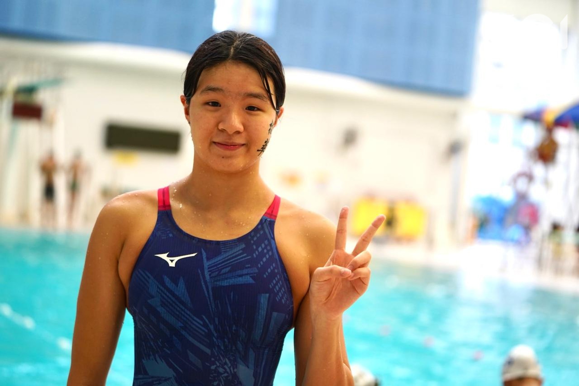 女拔的馬紫玲在女子B Grade 100米自由泳游出55.96秒。(張倩儀攝) 女拔的馬紫玲在女子B Grade 100米自由泳游出55.96秒。(張倩儀攝)