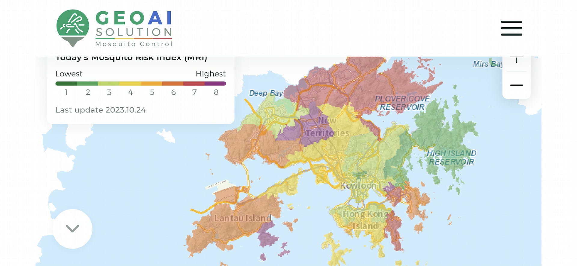 從網站可見,未來三日新界區近錦田、石崗等地區蚊患問題最為嚴重。(鄧宇詩攝) 從網站可見,未來三日新界區近錦田、石崗等地區蚊患問題最為嚴重。(鄧宇詩攝)