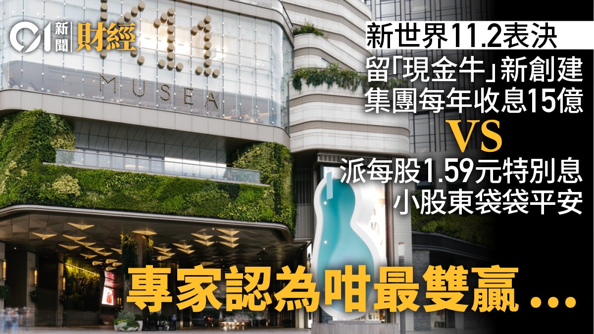 新世界表決|留「現金牛」新創建 抑或袋特別息? 專家一致咁講 新世界表決|留「現金牛」新創建 抑或袋特別息? 專家一致咁講