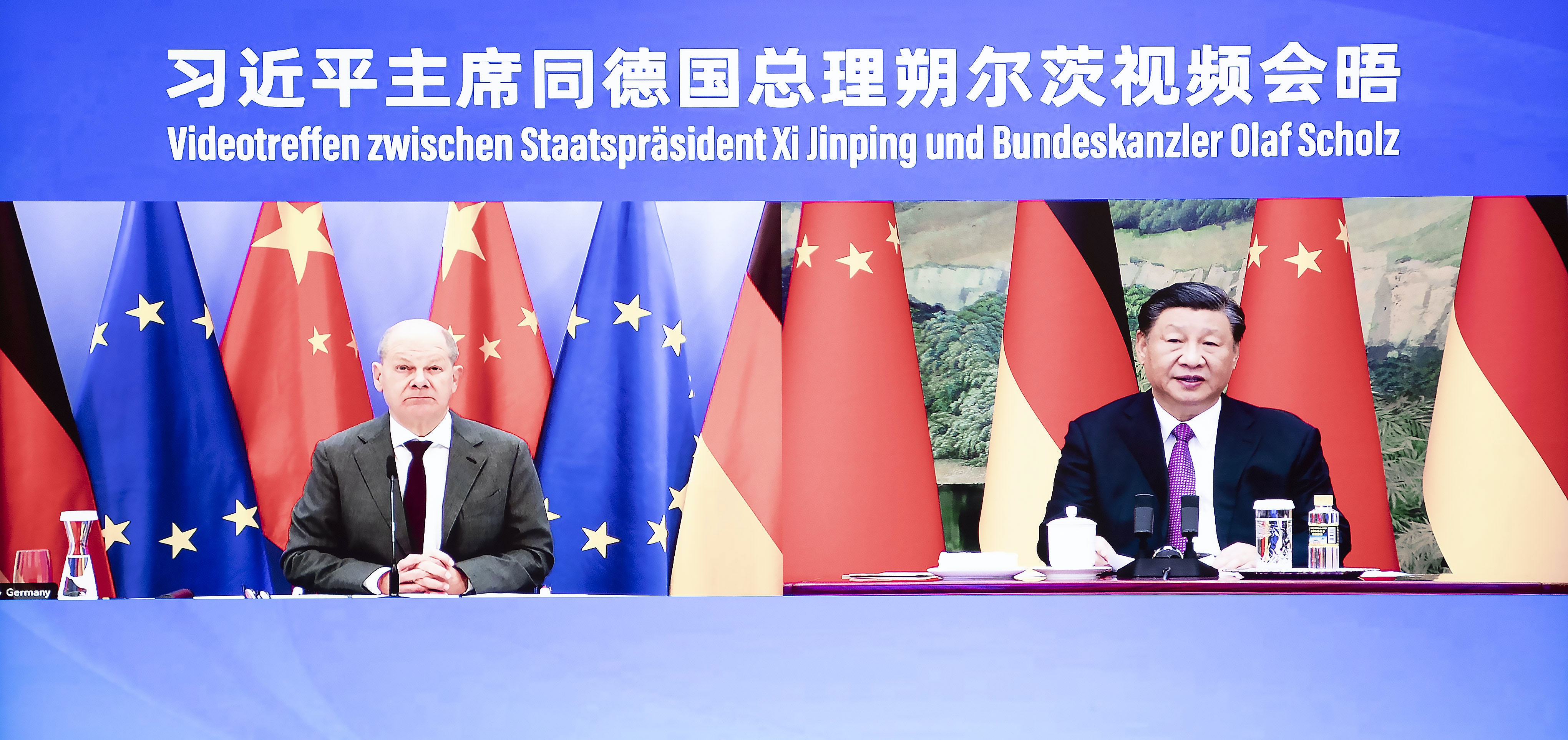 習近平視像晤朔爾茨：中德合作趨穩健　冀德推動歐盟秉持公平原則