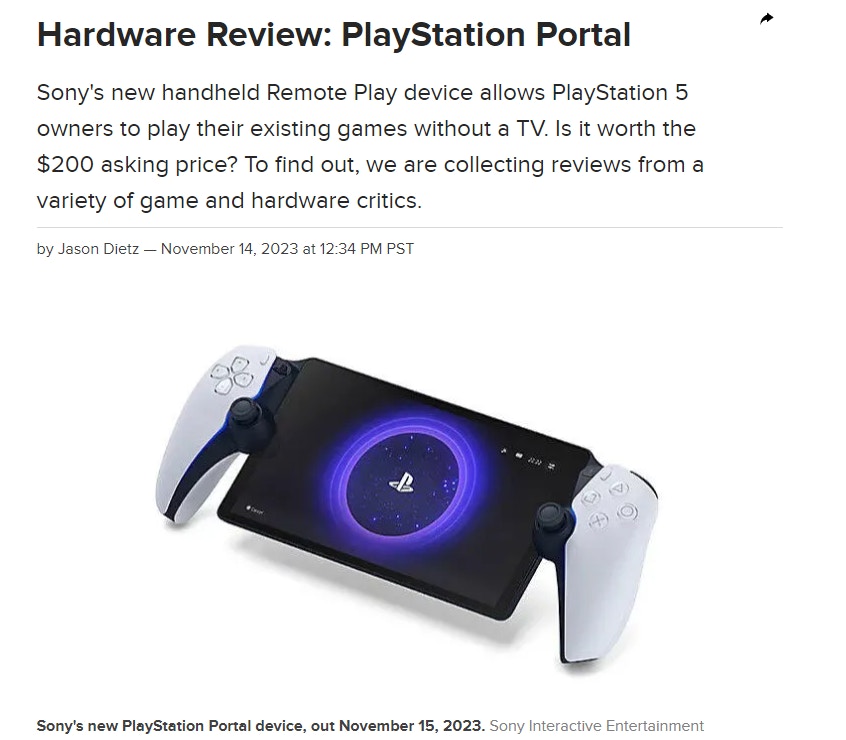 Reviews for Sony's PlayStation Portal - Metacritic