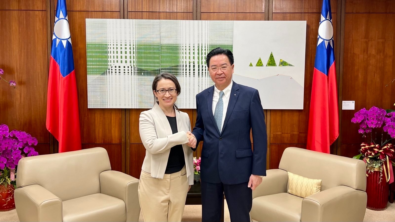 蕭美琴請辭台灣駐美國代表。（台灣外交部官網）