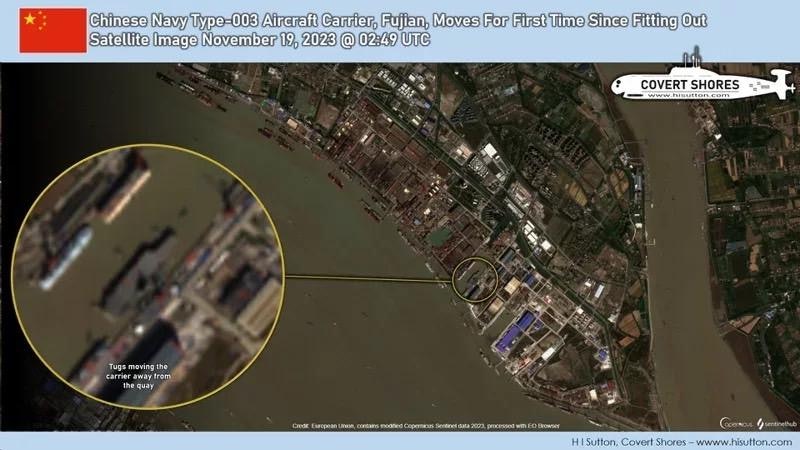 傳福建艦暫離碼頭、周邊出現拖船 分析:料年底執行首次海試 傳福建艦暫離碼頭、周邊出現拖船 分析:料年底執行首次海試