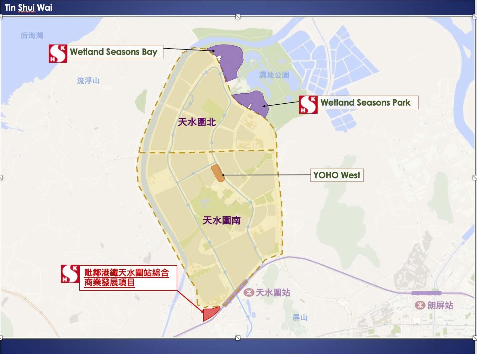 新鴻基地產大型綜合商業發展項目周圍區域住宅已經成熟，人口潛力將進一步上升，將形成區内新的經濟核心。